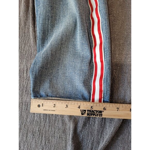 Rue 21 Premium Jeans Mens 32 x 33 Light Wash Destroyed Skinny Supreme Flex - Picture 10 of 13